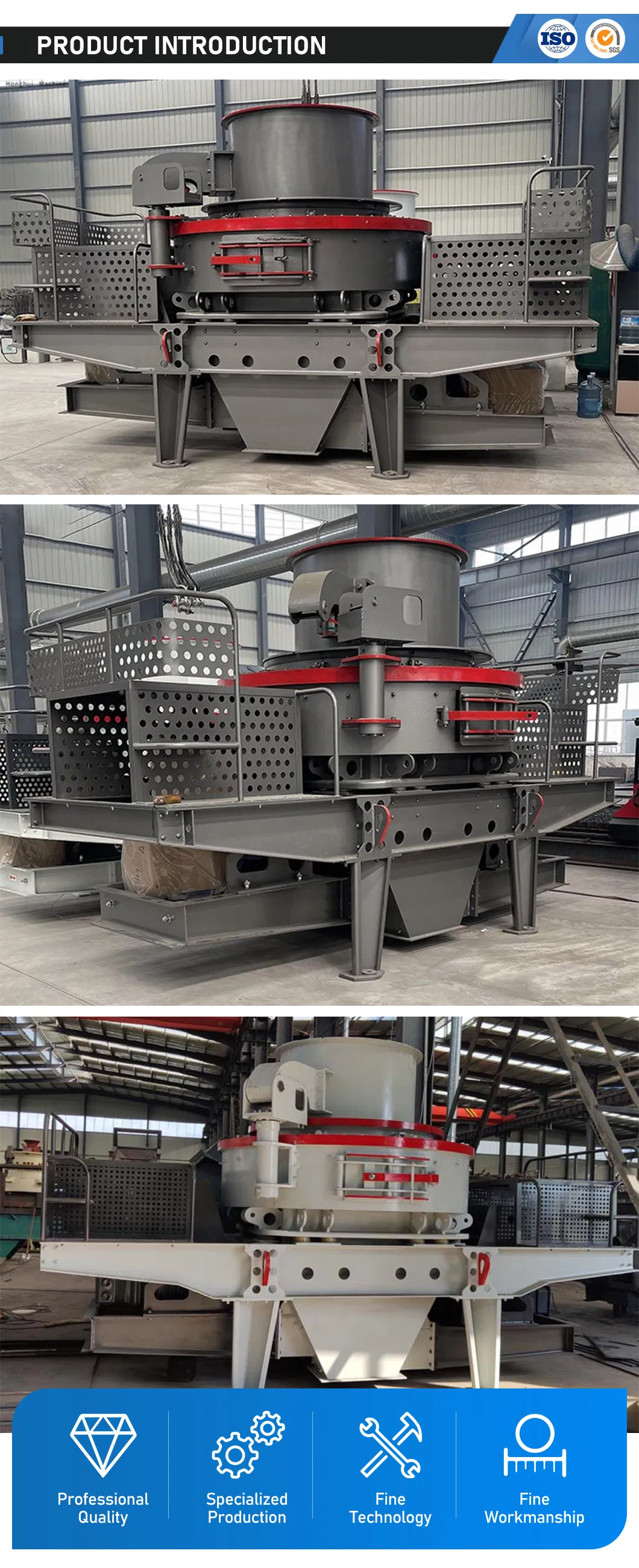 VSI Sand Making Machine 50-500T / H, ISO Certified for Quarry & Mining 